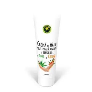 Crema de maini piele uscata si crapata cu Aloe si Catina 100ml