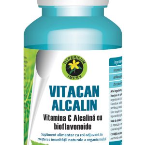 Capsule Vitacan Alcalin - Suplimentul alimentar concentrat, atent formulat pentru completarea necesarului de vitamina C din organism și echilibrarea balanței acido-bazice.