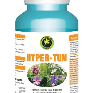 Suplimentul alimentar Capsule Hyper-Tum cu rol în susținerea organismului în timpul administrării tratamentelor cu citostatice și a radioterapiei.