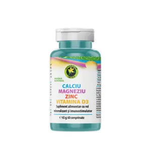 Capsule Calciu, Magneziu, Zinc, Vitamina D3