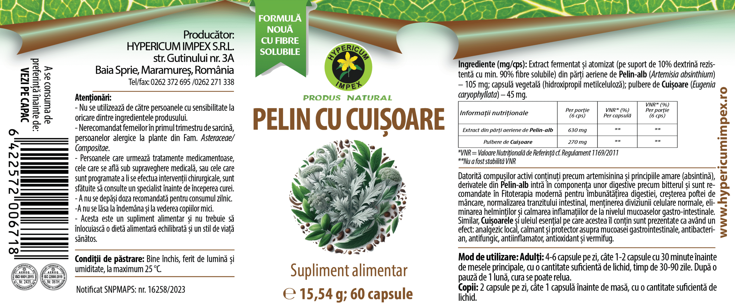 Capsule Pelin cu Cuisoare
